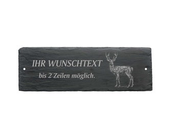 Signe de porte résistant aux intempéries "DEDE" avec le texte ou le nom désiré - environ 22 x 8 x 0.5 cm signe nameplate forêt de chasse de chasseur de cloche de famille