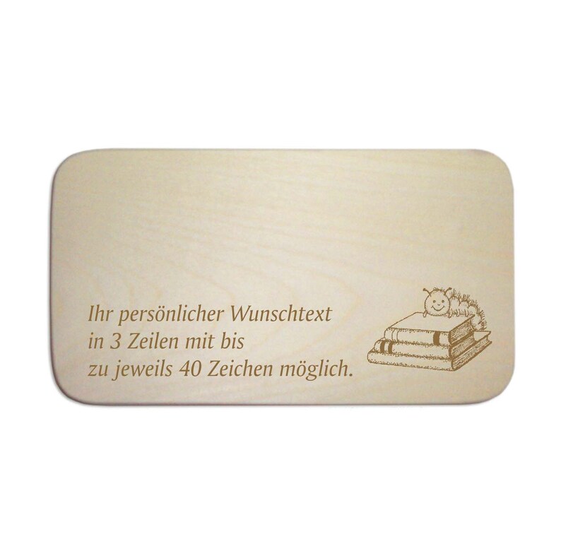Personal Breakfast Board BOOKS RAUPE \u00bb BreadBoard Board Breakfast Gift Kids School Beginner School Nursery