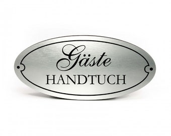 Gäste WC Schild Gold 15x7cm - Selbstklebendes Türschild Vintage Design