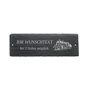 Weatherproof door sign "DAMPFLOKOMOTIVE" with desired text or name - approx. 22 x 8 x 0.5 cm sign Name plate steam locomotive train driver train train