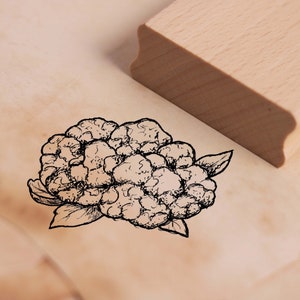 Motif stamp cauliflower - vegetable stamp 48 x 28 mm - wooden stamp scrapbooking embossing handicraft stamping school kindergarten