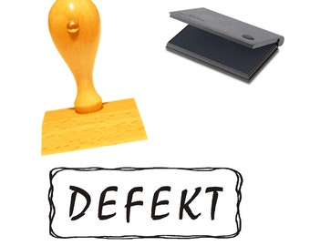 Stamp wood stamp with stamp pad "DEFEKT"