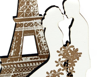 Tarjetas De Aniversario Para Hombres Y Mujeres – Bon Anniversaire Torre Eiffel – Regalos Inspirados En Francia Para Esposa, Marido, Novia, Novio