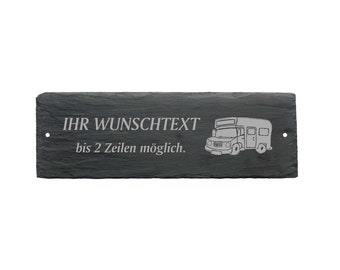 Wetterfestes Türschild « CAMPER » mit Wunschtext oder Name - ca. 22 x 8 x 0,5 cm Schild Namensschild Camping Caravan Wohnwagen Campen Van