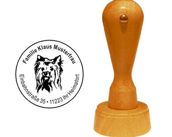 Stempel Holzstempel Hund Yorkshire Terrier Ø 35 mm