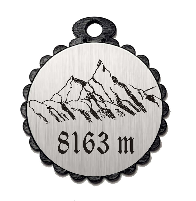 Pendant \u00abMANASLU 8163 m\u00bb with motif gift gift tags keychain decoration lucky charm climber climbing