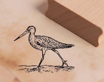 Motivstempel Strandläufer Stempel Vogel 48 x 38 mm - Holzstempel Scrapbooking Embossing Basteln Stempeln - Geschenk Ostsee Nordsee Küste