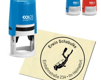 Stamp Address stamp personalized - Divers - around ∅ 40 mm