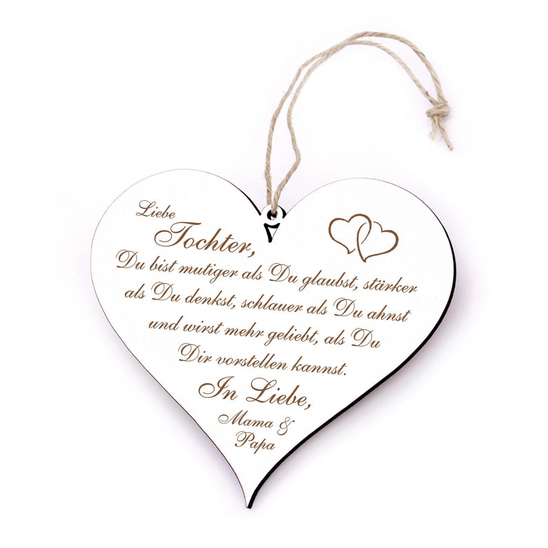 Schild HERZ Liebe Tochter Spruch in Liebe Mama Papa Etsy.de