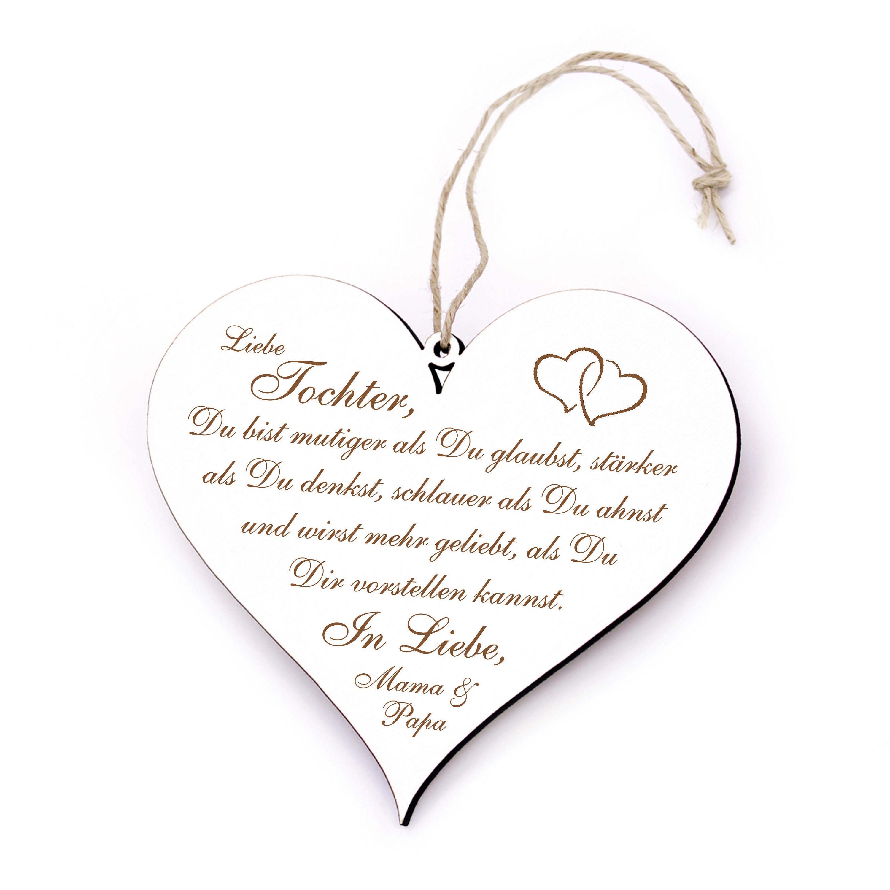 Schild HERZ Liebe Tochter Spruch in Liebe Mama Papa Etsy.de