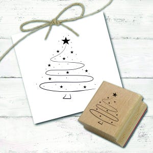 Stamp Christmas tree stars - motif stamp approx. 45 x 48 mm • Wooden stamp scrapbooking stamps • Christmas Santa Claus Winter Advent Christmas tree