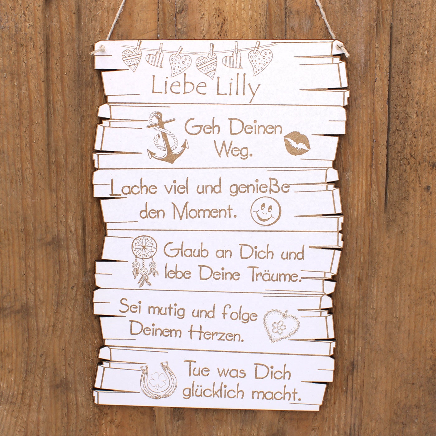 Schild Spruch Geh deinen Weg NAME mit vielen Motiven Etsy