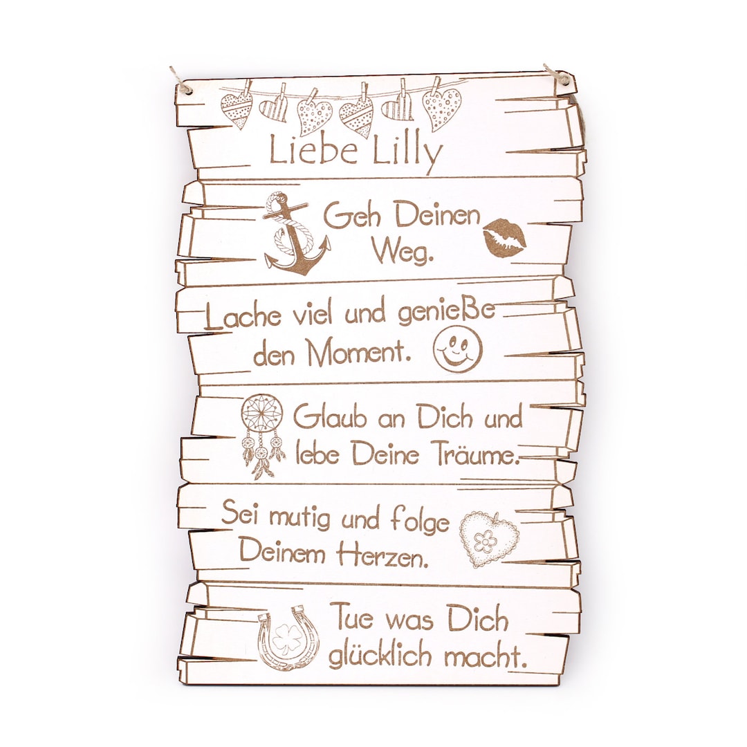Schild Spruch Sohn Tochter Geh deinen Weg NAME Motivation 16x24cm