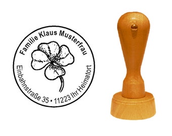 Stempel Holzstempel Pflanze « KLEEBLATT »