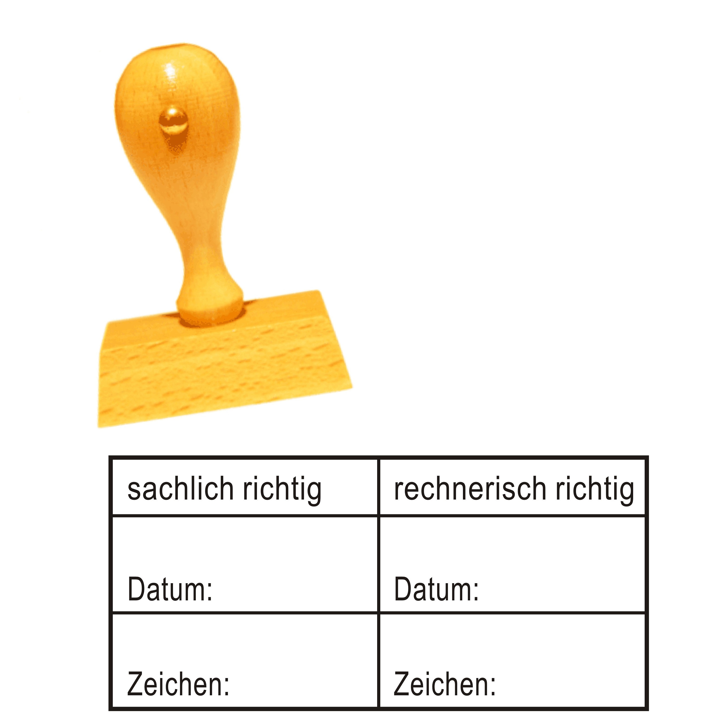 Stempel SACHLICH RECHNERISCH RICHTIG Tabelle Datum Zeichen Bürostempel Buchungsstempel