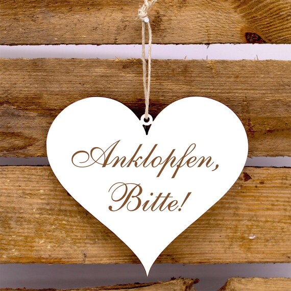Herz-Schild Selbstklebend – Ca. 13x12 Cm, HDF Mit Lasergravur, Personalisierbar, Für Tür Oder Wand
