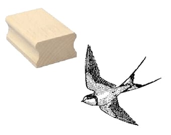 Stempel « SCHWALBE » Motivstempel Holzstempel Scrapbooking Embossing Basteln Stempeln Geschenk Vögel Vogel Ornithologe Herbst Zugvogel