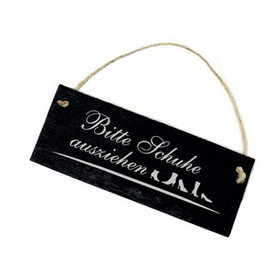 Slate Please take off your shoes - sign with motif • 22 x 8 cm • weatherproof • sign door decoration • hallway cloakroom entrance guests