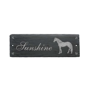 Horse box sign APPALOOSA made of slate 22 x 8 cm stable sign box sign with name