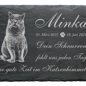 Commemorative plaque British Shorthair with name and date • 22 x 16 cm Saying Engraving Motif • Gravestone Animal Gravestone Animal Grave Burial Cemetery Grave