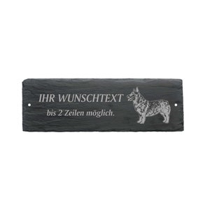 Odporna na warunki atmosferyczne tabliczka na drzwi «SZWEDZKI VALLHUND» z wybranym tekstem/nazwą - tabliczka znamionowa o wymiarach ok. 22 x 8 cm dzwonek rodzinny Västgötaspets