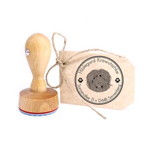 Stamp personalized Catalan Shepherd Dog 40 mm Address Stamp Wooden Stamp - Name Address Address Stamp Name Stamp Motif Stamp