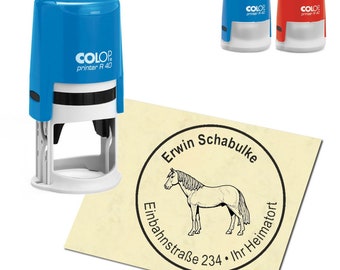 Sello Dirección sello personalizado - Caballo hannoveriano - aproximadamente ∅ 40 mm