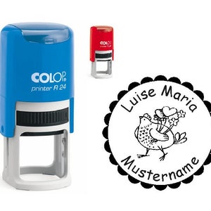 Timbre Poulet Ingenuite avec HEART » avec nom personnel Gift School School Beginning School School Kids Country House Hearts