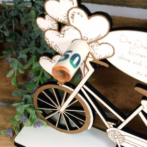 Wedding money gift tandem with heart balloons - incl. names - sign for money voucher gift certificate wedding gift love marriage image 3