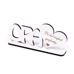 Soporte de decoración OPA Eres simplemente genial • Escudo con corazón • 20 x 7 cm • Decoración signo decoración • Regalo cumpleaños Día del Padre Día del Hombre Amor