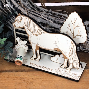 Money gift horse Shetlandpony - incl. desired text - sign for money voucher riding voucher riding lessons riding stable riding gift pony