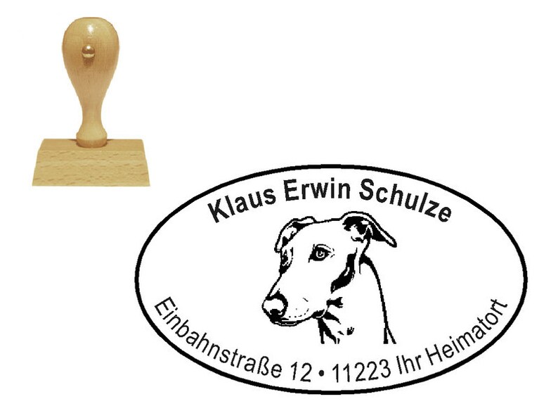 Stempel Holzstempel HUND WINDHUND GREYHOUND 2 Bild 1