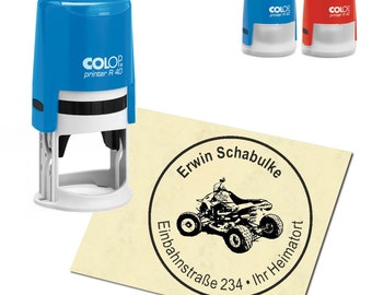 Stamp Address stamp personalized - Quad - round ∅ 40 mm