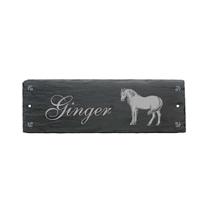 Horse box sign LIPIZZANER made of slate 22 x 8 cm stable sign box sign with name