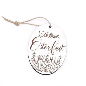 Easter Pendant Beautiful Easter - Easter Egg with Flower Motif - 5 x 7 cm - Easter Pendant Easter Decoration Easter Decoration Spring Flowers Meadow Decoration