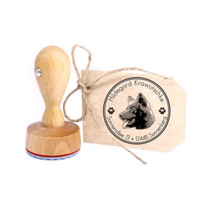 Stamp personalized Lapland Reindeer Dog 40 mm Address Stamp Wooden Stamp - Name Address Address Stamp Name Stamp Motif Stamp