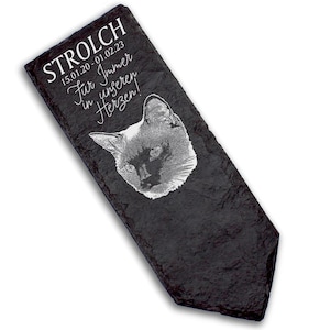 Grave marker grave decoration gravestone - Siamese cat cat - personalized grave decoration 8 x 22 cm grave decoration keepsake pet name date