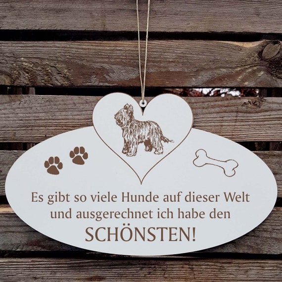 Sign With Heart «SCHÖNSTER Dog of the World-briard» Saying Dog