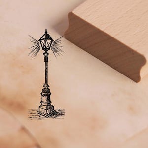 Motiefstempel oude straatlantaarn - stempel houten stempel 28 x 68 mm - scrapbooking reliëfdruk knutselen stempelen creatief zijn cadeau-idee
