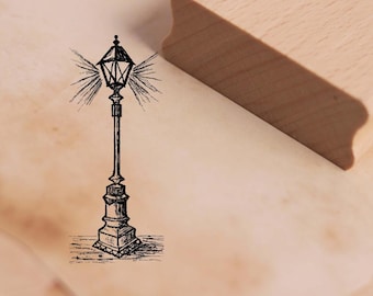 Motif stamp old street lamp - stamp wooden stamp 28 x 68 mm - scrapbooking embossing crafting stamping being creative gift idea