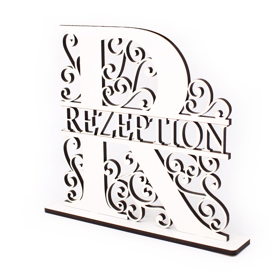 Reception R Symbol Stand Reception / R - Vintage Sign for Placing With Ornaments • 19 X 19 ...