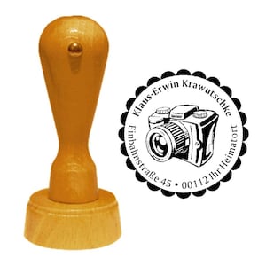 Stamp « PHOTOGRAPHER CAMERA » Address stamp Name Motif Address Profession Work Photograph Studio Photo studio Photoshooting Shooting Photography