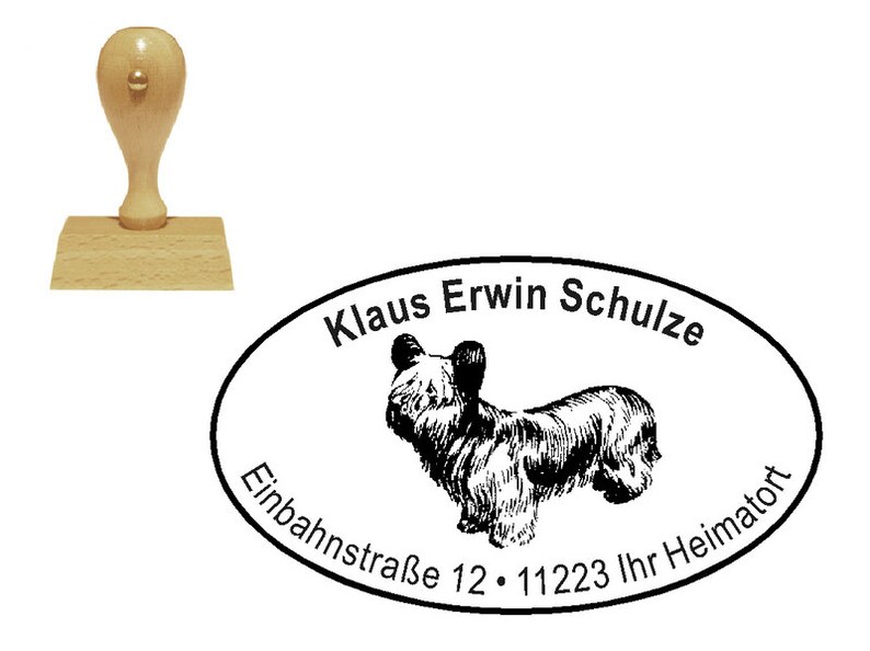 Stempel Holzstempel HUND SKYE Terrier Bild 1