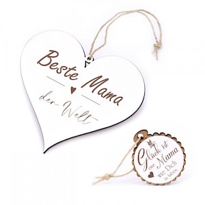 Heart Shield Best Mom in the World + Pendant Happiness is having a mom like you - Gift Set - Gift Idea Mother&#39;s Day Mother&#39;s Day Gift