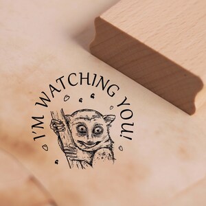 Motif Stamp Kobold Je vous regarde Timbre 38 x 36 mm - Timbre en bois Scrapbooking Embossing Crafts Stamps - Gift Children School
