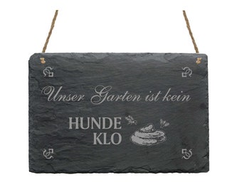 Schiefertafel « GARTEN - KEIN HUNDEKLO » Schild