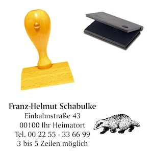 Wooden stamp with pillow - badger - stamp