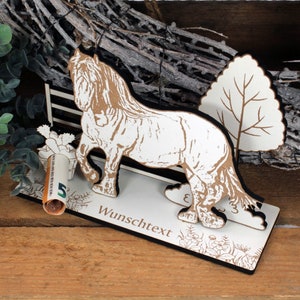 Money gift horse Ardennes - incl. desired text - horse sign for money voucher riding voucher riding lessons riding stable riding gift