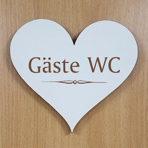 Self-adhesive sign HEART » GUESTS WC » Door sign decoration sign heart sign decoration toilet visitors apartment hotel restaurant clinic house