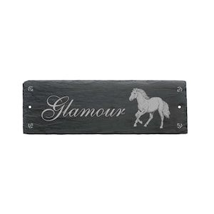 Horse box sign HAFLINGER made of slate horse 22 x 8 cm stable sign box sign with name